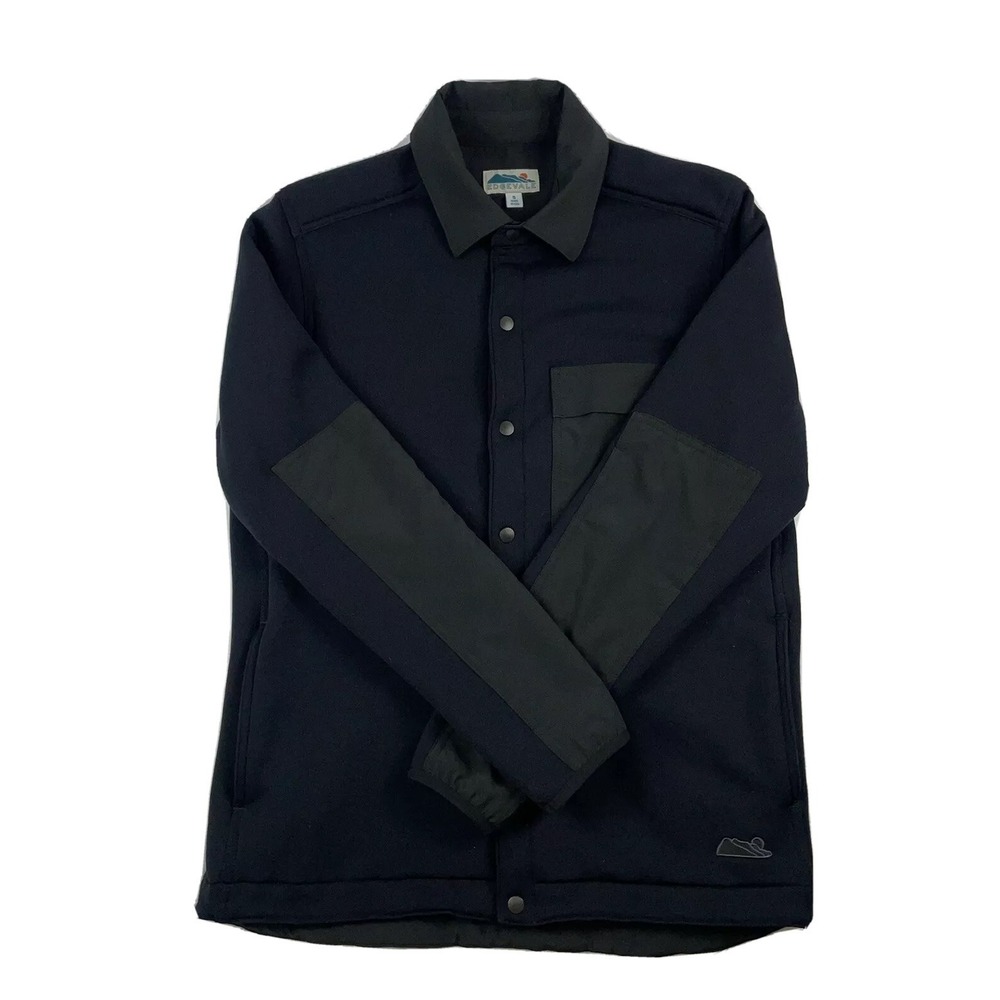Edgevale Black Polartec Fleece Snap Front Jacket Size‎ Mens Small Mint